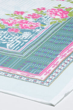 Powder Blue Cotton Anarkali Suit Set image number 3