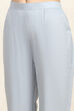 Sky Blue Linen Blend Unstitched Suit Set image number 3