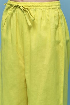 Yellow Cotton Flared Set image number 2