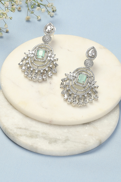 Mint Green Brass Earrings image number 0