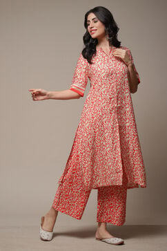Coral Viscose Straight Printed 2 Piece Set image number 0
