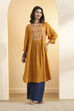 Mustard Viscose Rayon Straight Kurta image number 5