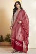Red Chanderi Chevron Printed Dupatta image number 3
