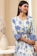 Ecru Viscose Rayon Tiered Printed Dress image number 6