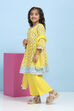 Yellow Cotton Printed A-Line Suit Set image number 3