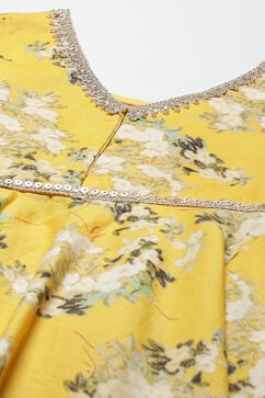 Yellow Cotton Gathered Kurta Garara Suit Set image number 1