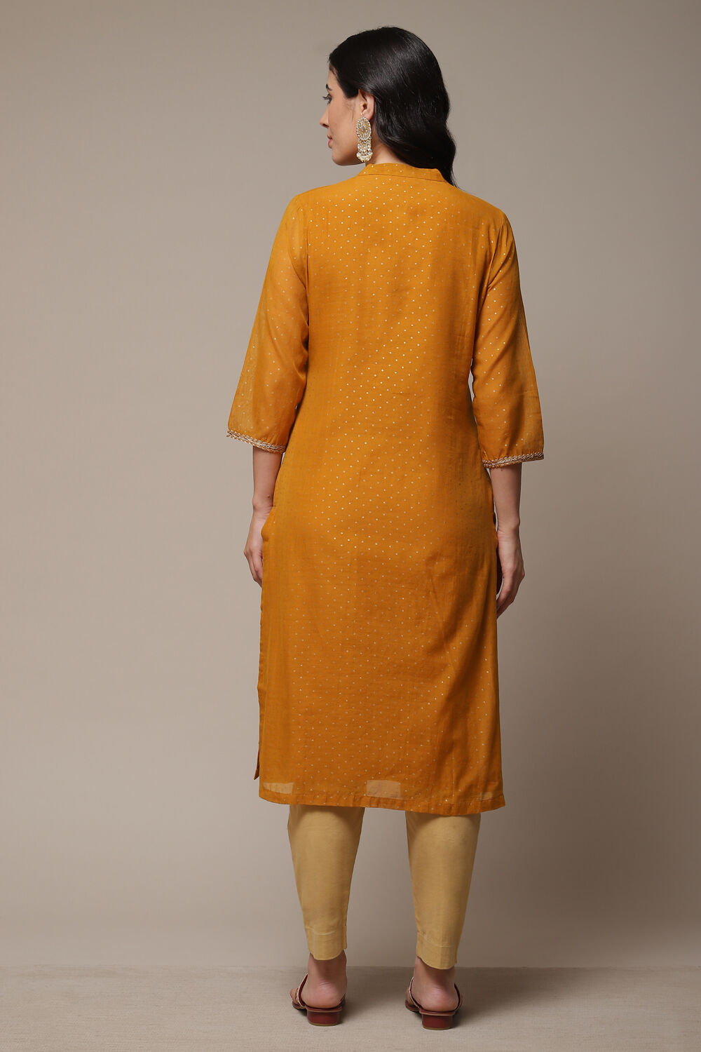 Red Art Silk Straight Printed Kurta image number 2