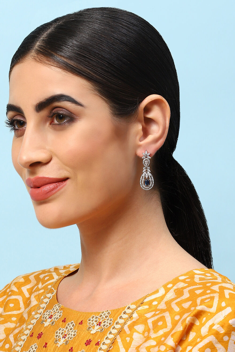 Navy Brass Earrings image number 3