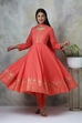 Green Cotton Kalidar Kurta Churidar Suit Set image number 7