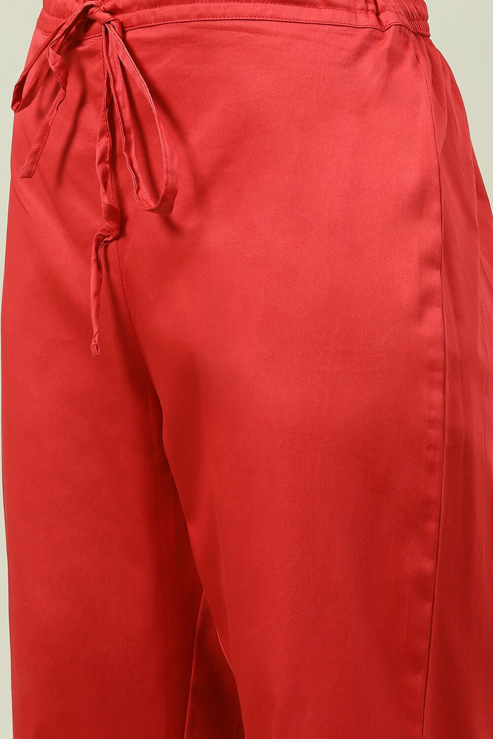 Coral Red Straight Kurta Pants Suit Set image number 3