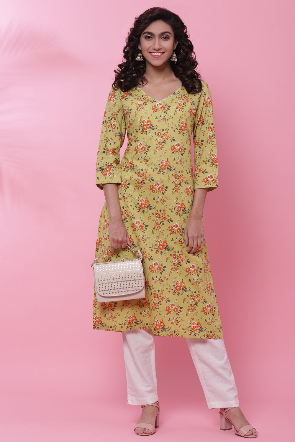 Cream Cotton Kurta image number 5