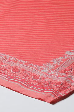 Coral Cotton Straight Kurta Palazzo Suit Set image number 3