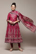 Onion Pink Cotton Anarkali Kurta Churidar Suit Set image number 0