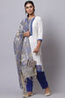 Blue Cotton Unstitched Dress Material Suit Set image number 3