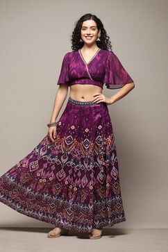 Pink & Purple Polyester Printed 2 Piece Set image number 0