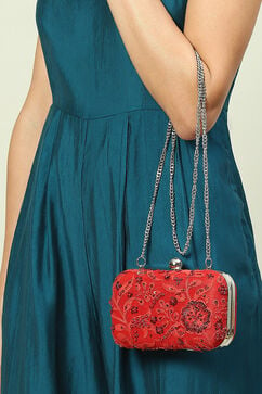 Red Silk Clutch image number 6