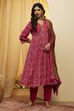 Blue Viscose Rayon Gathered Suit Set image number 5