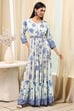 Ecru Viscose Rayon Tiered Printed Dress image number 5