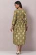 Mehandi Green Rayon Flared Printed Kurta image number 3