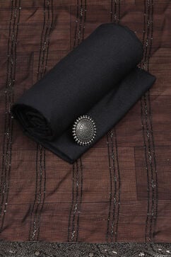 Black Silk Blend Digital Print Unstitched Suit Set image number 2