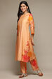 Salmon Viscose Straight Printed 2 Piece Set image number 3