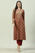 Green Acrylic Straight Printed Kurta image number 0