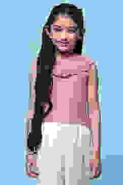 Pink Sleeveless Top With Schiffli Lace Detail image number 5