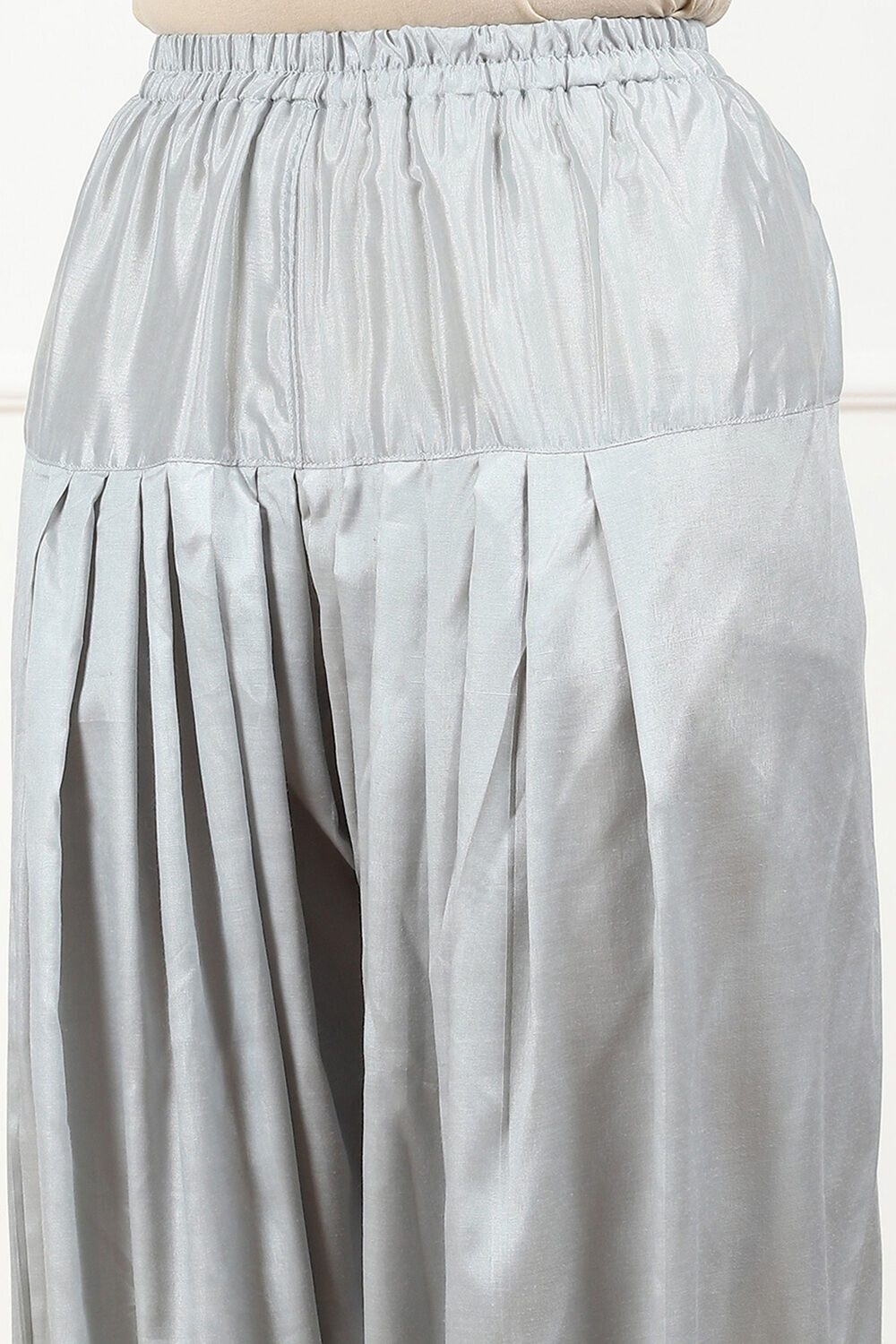 Grey Silk Blend Machine Embroidered Unstitched Suit Set image number 2