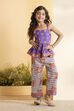 Purple Cotton Peplum Kurta Set image number 7