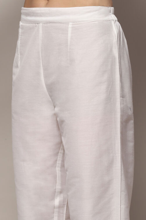 White Pink Muslin Unstitched Suit set image number 3