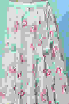 Aqua Chanderi Blouse With Georgette Lehenga & Net Dupatta  image number 2