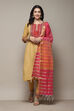 Beige Rayon flax Narrow Kurta Pant Suit Set image number 7