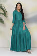 Cherry Red Rayon Fusion Dress image number 4