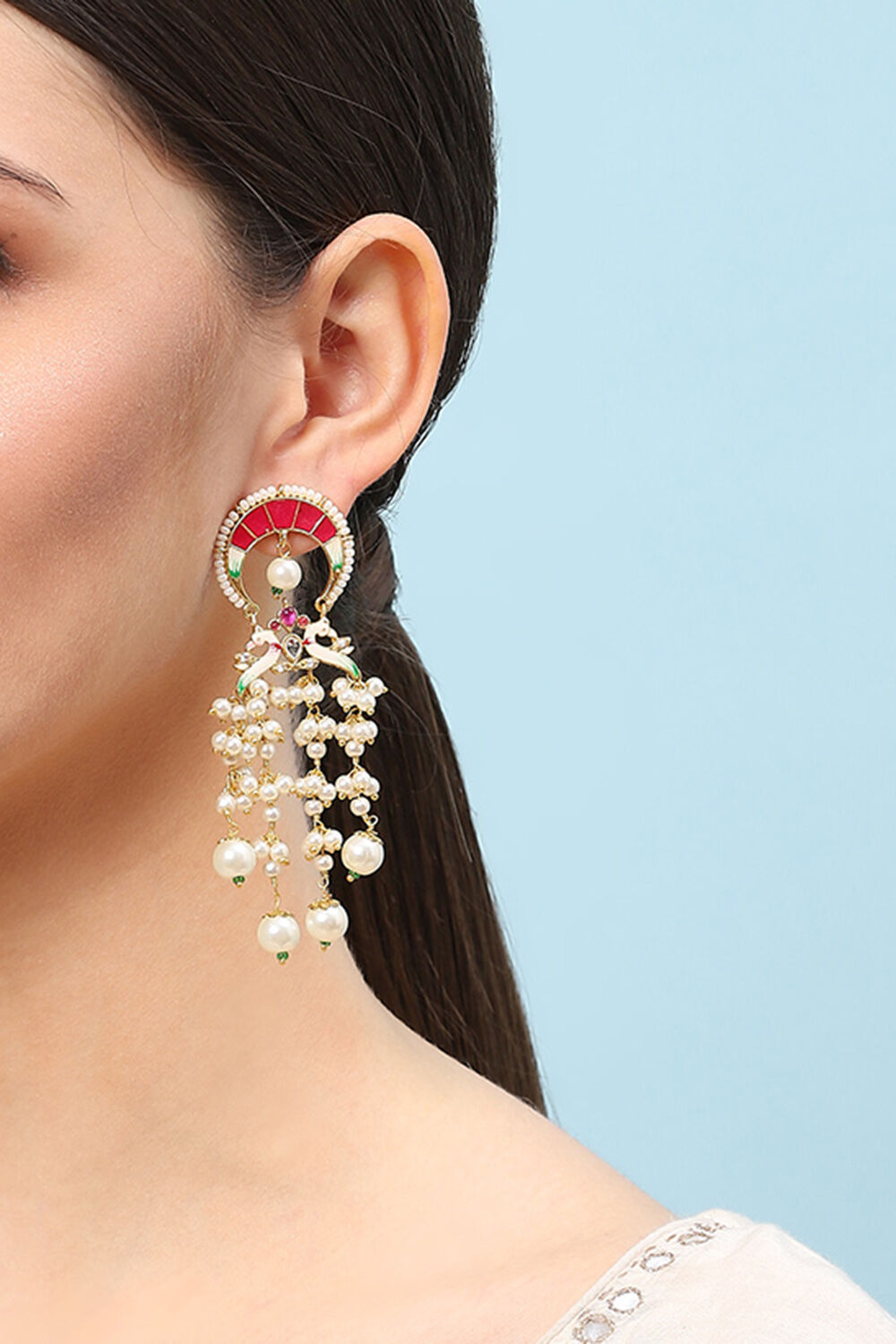 Pink Brass Earrings image number 1