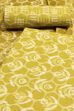 Lime Green Cotton Screen Print Unstitched Suit Set image number 1