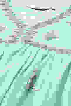 Aqua Cotton Gathered Kurta Palazzo Suit Set image number 1