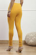 Camel Cotton Blend Solid Churidar image number 5