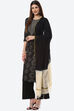 Black Cotton Unstitched Suit Set image number 0