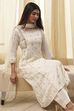 Cream-Colored Cotton Foil Printed Kalidar Suit Set image number 0