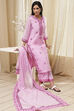 Pink Embroidered Straight Suit Set image number 0