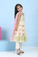 Neutral Cotton Printed Anarkali Suit Set image number 5