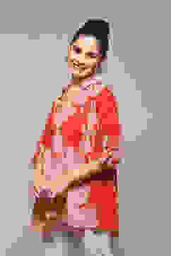 Red Rayon Straight Printed Shirt image number 2