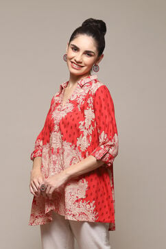 Red Rayon Straight Printed Shirt image number 2