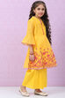 Yellow Art Silk Flared Printed Top image number 5