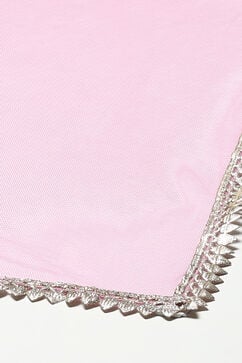Bubble-gum Pink Nylon Short Top Lehenga Set image number 3