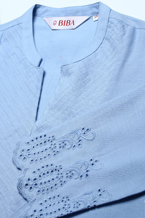Peach Cotton Flax Kurta image number 1