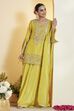 Lime Green Cotton Silk Embroidery Suit Set