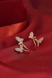 Rose Gold Plated Brass Butterfly-Shaped Studded Earrings image number 0