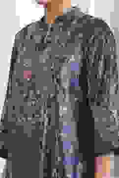 Navy Polyester Straight Printed Suit Set image number 1