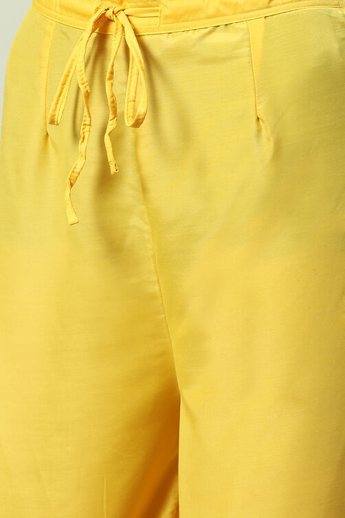 Yellow Art Silk Asymmetric Suit Set image number 2